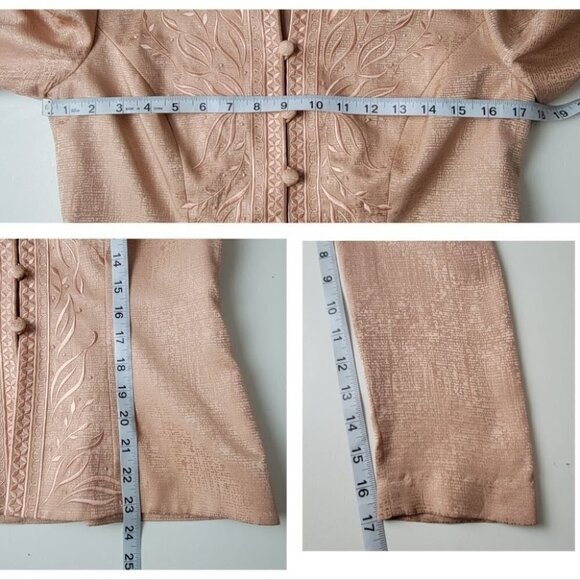 Adrianna Papell Silk Blazer Jacket Embroidered 6 - Picture 10 of 11